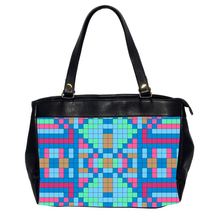 Checkerboard Squares Abstract Oversize Office Handbag (2 Sides)