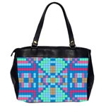 Checkerboard Squares Abstract Oversize Office Handbag (2 Sides) Back