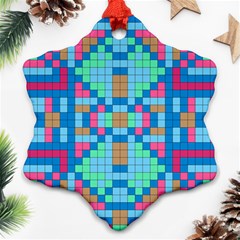 Checkerboard Squares Abstract Ornament (snowflake) by Pakrebo