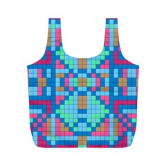 Checkerboard Squares Abstract Full Print Recycle Bag (m) by Pakrebo