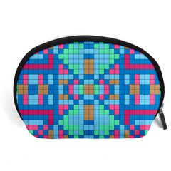 Checkerboard Squares Abstract Accessory Pouch (large) by Pakrebo