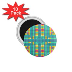 Checkerboard Squares Abstract 1 75  Magnets (10 Pack)  by Pakrebo