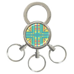 Checkerboard Squares Abstract 3-ring Key Chains by Pakrebo