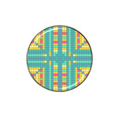 Checkerboard Squares Abstract Hat Clip Ball Marker by Pakrebo