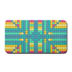 Checkerboard Squares Abstract Medium Bar Mats by Pakrebo