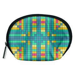 Checkerboard Squares Abstract Accessory Pouch (medium) by Pakrebo