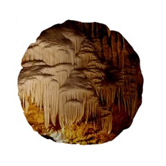 Caverns Rock Formation Cave Rock Standard 15  Premium Flano Round Cushions by Pakrebo