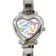 Butterfly Butterflies Vintage Heart Italian Charm Watch by Pakrebo