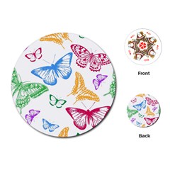 Butterfly Butterflies Vintage Playing Cards (round) by Pakrebo