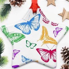 Butterfly Butterflies Vintage Star Ornament (two Sides) by Pakrebo