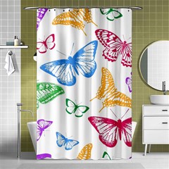 Butterfly Butterflies Vintage Shower Curtain 48  X 72  (small)  by Pakrebo