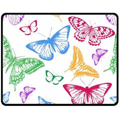 Butterfly Butterflies Vintage Double Sided Fleece Blanket (medium)  by Pakrebo