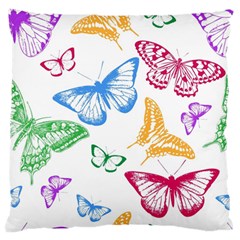 Butterfly Butterflies Vintage Large Flano Cushion Case (two Sides)