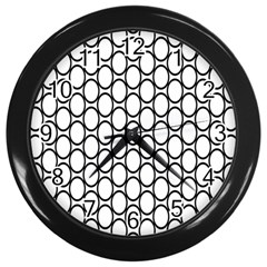 Black Pattern Halftone Wallpaper Wall Clock (black) by Pakrebo