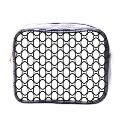 Black Pattern Halftone Wallpaper Mini Toiletries Bag (one Side) by Pakrebo