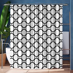 Black Pattern Halftone Wallpaper Shower Curtain 60  X 72  (medium)  by Pakrebo