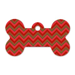 Background Retro Red Zigzag Dog Tag Bone (one Side) by Pakrebo