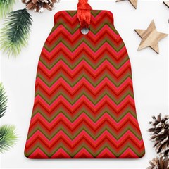 Background Retro Red Zigzag Bell Ornament (two Sides) by Pakrebo