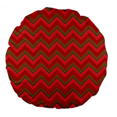 Background Retro Red Zigzag Large 18  Premium Round Cushions by Pakrebo