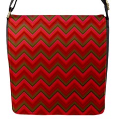 Background Retro Red Zigzag Flap Closure Messenger Bag (s) by Pakrebo