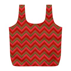 Background Retro Red Zigzag Full Print Recycle Bag (l) by Pakrebo