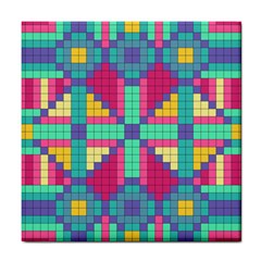 Checkerboard Squares Abstract Tile Coasters