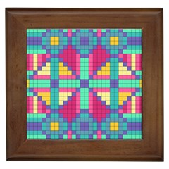 Checkerboard Squares Abstract Framed Tiles