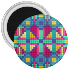 Checkerboard Squares Abstract 3  Magnets