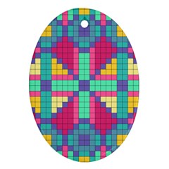 Checkerboard Squares Abstract Ornament (Oval)