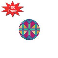 Checkerboard Squares Abstract 1  Mini Buttons (100 pack) 