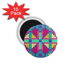 Checkerboard Squares Abstract 1.75  Magnets (10 pack) 