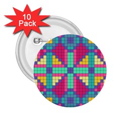 Checkerboard Squares Abstract 2.25  Buttons (10 pack) 