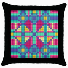 Checkerboard Squares Abstract Throw Pillow Case (Black)