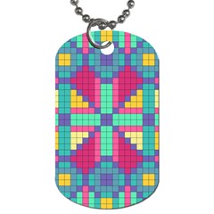 Checkerboard Squares Abstract Dog Tag (One Side)