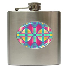 Checkerboard Squares Abstract Hip Flask (6 oz)