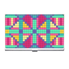 Checkerboard Squares Abstract Business Card Holder