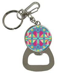 Checkerboard Squares Abstract Bottle Opener Key Chains