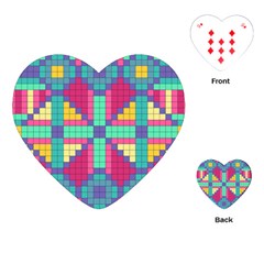 Checkerboard Squares Abstract Playing Cards (Heart)