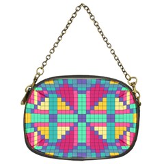 Checkerboard Squares Abstract Chain Purse (Two Sides)