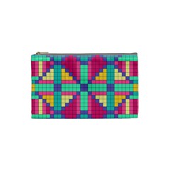 Checkerboard Squares Abstract Cosmetic Bag (Small)