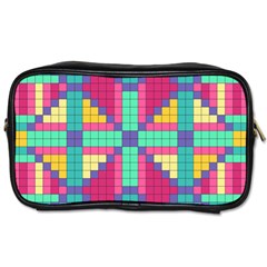 Checkerboard Squares Abstract Toiletries Bag (One Side)