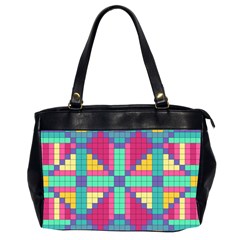 Checkerboard Squares Abstract Oversize Office Handbag (2 Sides)