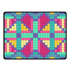 Checkerboard Squares Abstract Fleece Blanket (Small)