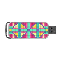 Checkerboard Squares Abstract Portable USB Flash (One Side)