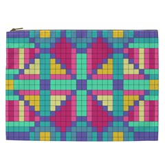 Checkerboard Squares Abstract Cosmetic Bag (XXL)