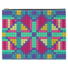 Checkerboard Squares Abstract Cosmetic Bag (XXXL)