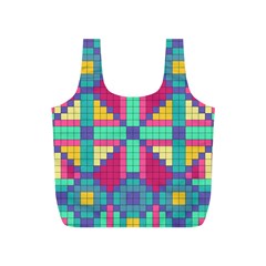 Checkerboard Squares Abstract Full Print Recycle Bag (S)