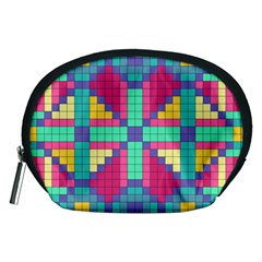 Checkerboard Squares Abstract Accessory Pouch (Medium)