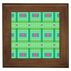 Checkerboard Squares Abstract Framed Tiles by Pakrebo