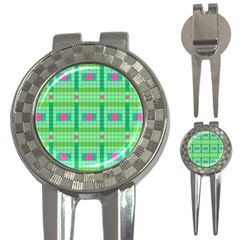 Checkerboard Squares Abstract 3-in-1 Golf Divots by Pakrebo